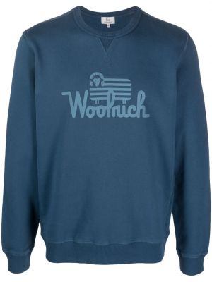 Bluza bawełniana z nadrukiem Woolrich niebieska