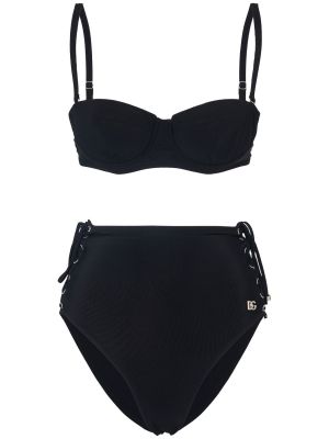 Bikini de tela jersey Dolce & Gabbana negro