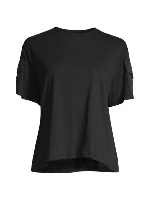 Хлопковая футболка с карманами Cynthia Rowley черная
