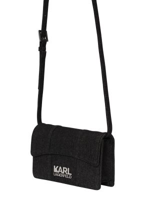 Torba za preko ramena s melange uzorkom Karl Lagerfeld crna