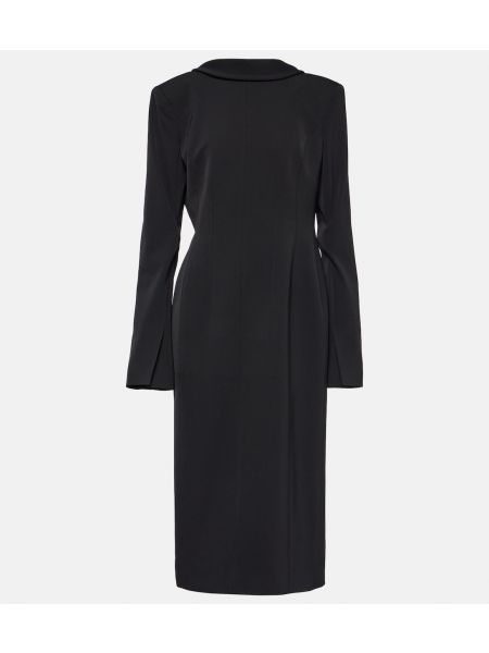 Платье миди с высоким воротником Acne Studios черное