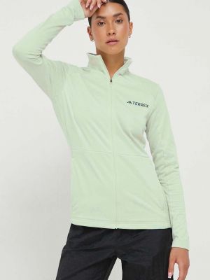 Geacă cu fermoar din fleece slim fit Adidas verde