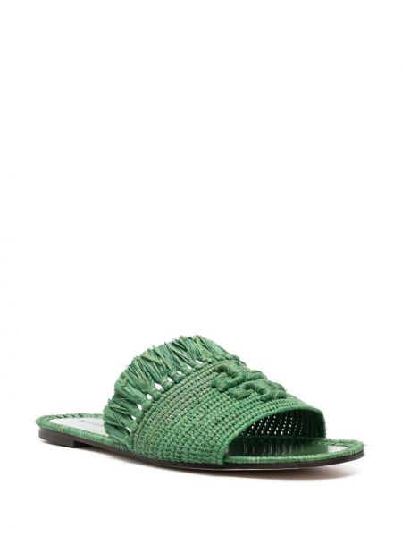 Sandales brodeés Tory Burch vert