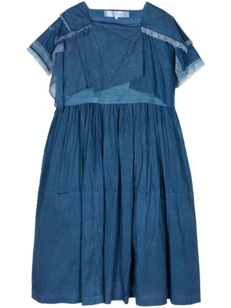 Bavlněné midi šaty Comme Des Garçons Tao modré