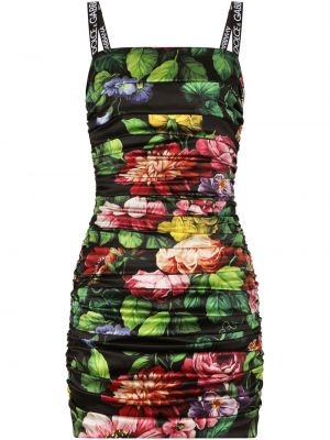 Trykt floral silke dress Dolce & Gabbana svart