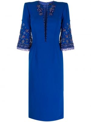 Midi šaty Jenny Packham modrá