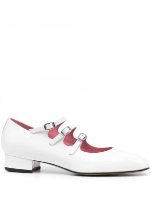 Кожени полуотворени обувки Carel Paris бяло
