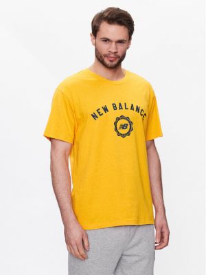 Relaxed fit sportiniai marškinėliai New Balance geltona