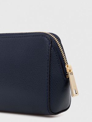 Usnjena kozmetična torbica Furla modra