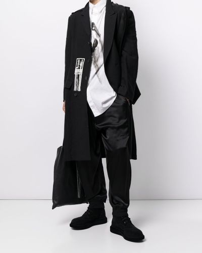 Pantalones ajustados de seda Yohji Yamamoto negro