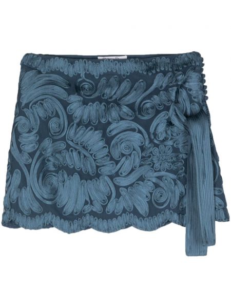 Siuvinėtas mini sijonas Christian Dior Pre-owned mėlyna