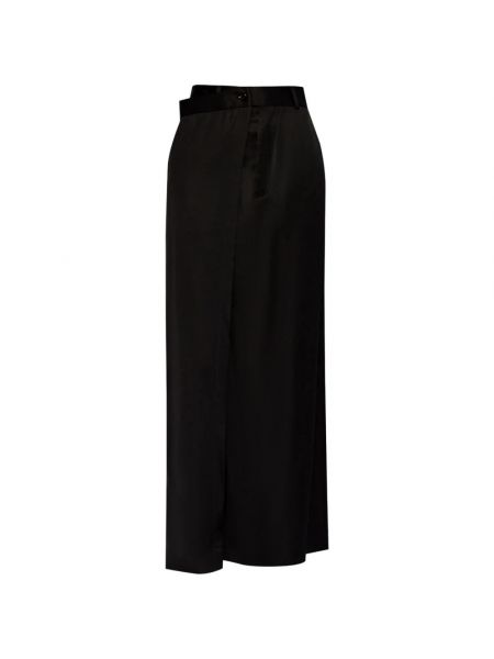 Długa spódnica z wiskozy Mm6 Maison Margiela czarna