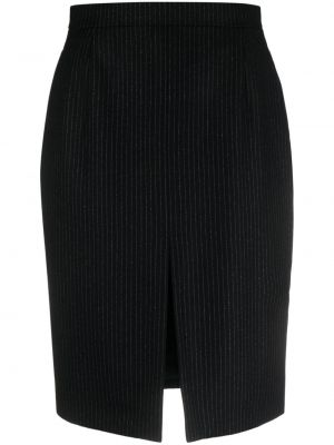 Pruhovaná puzdrová sukňa Saint Laurent čierna