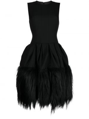 Αμάνικη κοκτέιλ φόρεμα με φτερά Rochas μαύρο
