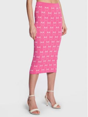 Slim fit priliehavá puzdrová sukňa Pinko ružová