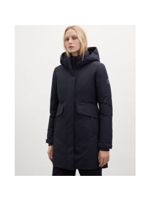 Abrigo con capucha acolchado con bolsillos Ecoalf negro