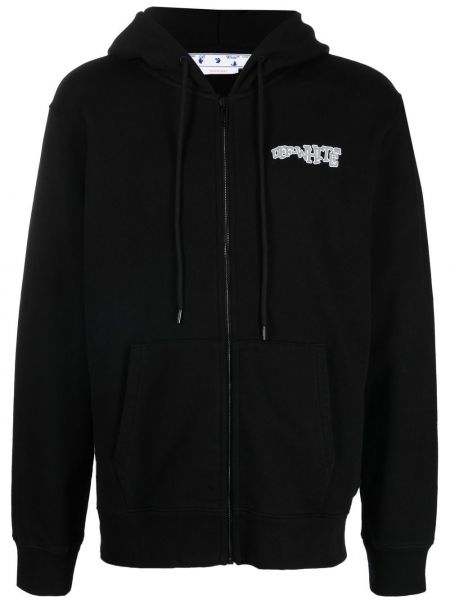 Slank zip hettegenser Off-white