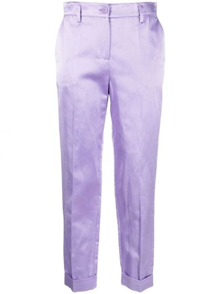 Pantaloni cu picior drept din satin P.a.r.o.s.h. violet
