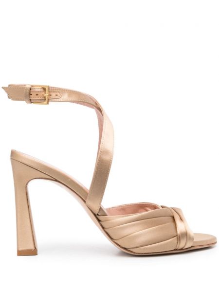 Satin riemchensandalen Alberta Ferretti gold