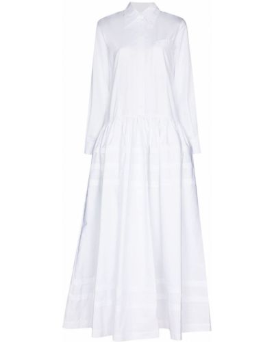 Vestido camisero plisado Rosie Assoulin blanco