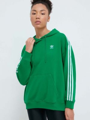 Bluză cu dungi cu glugă Adidas Originals verde