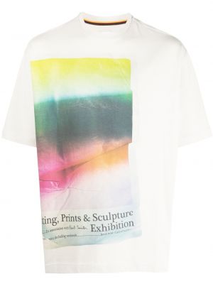 Koszulka bawełniana z nadrukiem Paul Smith biała