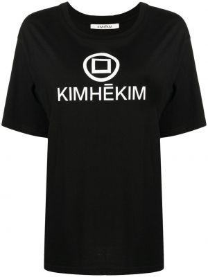 Bombažna majica s potiskom Kimhekim črna
