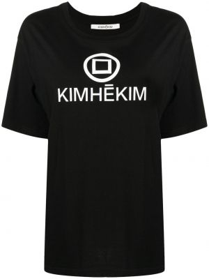 T-shirt aus baumwoll mit print Kimhekim schwarz