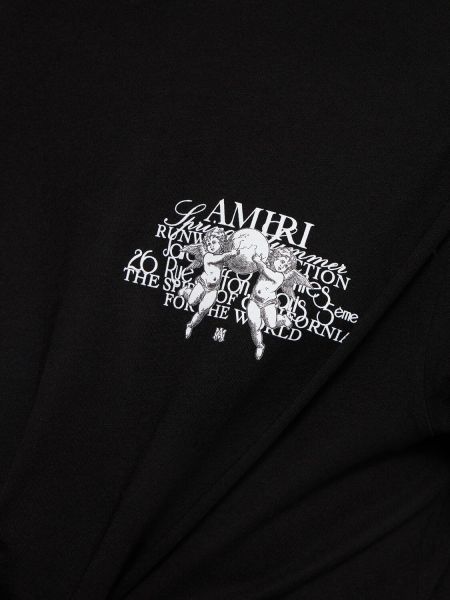 Džersis raštuotas medvilninis marškinėliai Amiri juoda