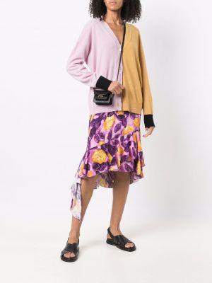Midi sukně s potiskem Marni fialové