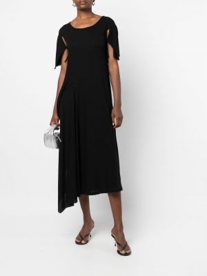Sukienka koktajlowa bawełniana asymetryczna Yohji Yamamoto czarna