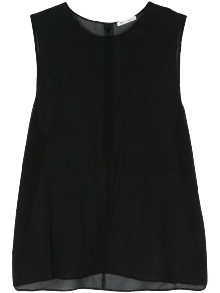 Прозрачна копринена риза Ami Paris черно