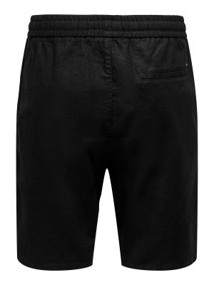 Pantaloncini di lino di cotone Only & Sons nero