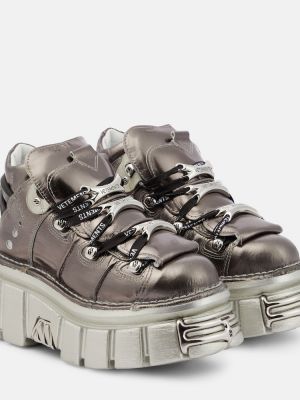 Platform talpú bőr sneakers Vetements ezüstszínű