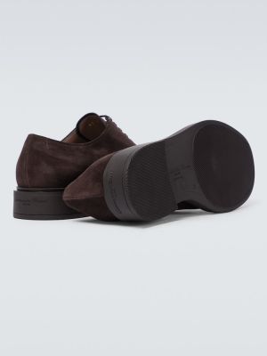 Pantofi brogue din piele de căprioară Gianvito Rossi maro