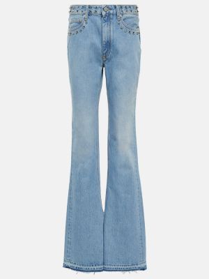 Bootcut džínsy s vysokým pásom Alessandra Rich modrá