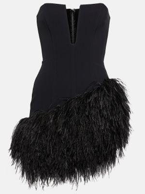 Mini vestido con plumas de plumas David Koma negro