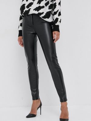 Silvian Heach Pantaloni femei, culoarea negru, mulat, high waist