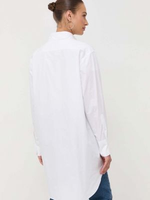 Koszula bawełniana relaxed fit Boss biała