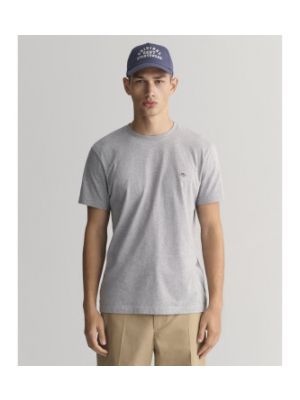 T-shirt en coton avec manches courtes Gant gris