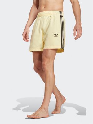 Shorts de sport à rayures Adidas jaune