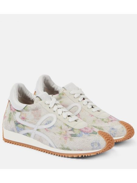 Tryckt sneakers i mocka Loewe vit