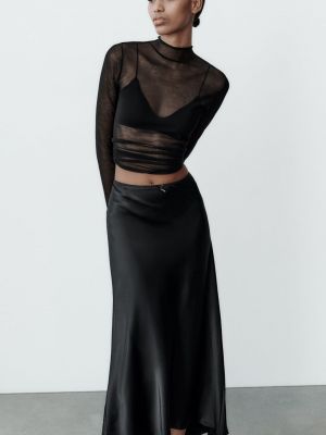 Кружевная юбка Zara черная
