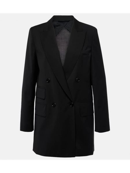 Yün kruvaze blazer Max Mara siyah