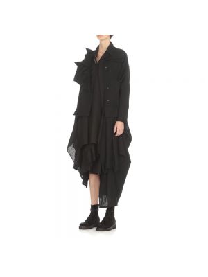 Vestido midi de lino de algodón Yohji Yamamoto