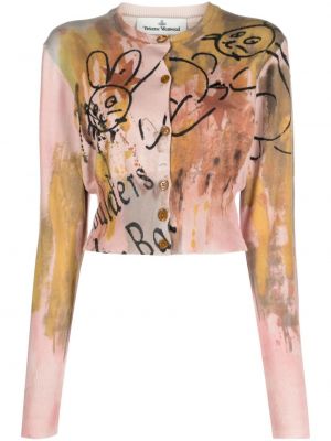 Strickjacke aus baumwoll mit print Vivienne Westwood pink