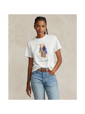 Camiseta de algodón con estampado Polo Ralph Lauren blanco