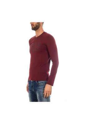 Dzianinowy sweter Armani Jeans czerwony