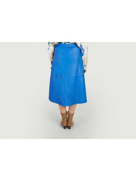 Falda de cuero Munthe azul