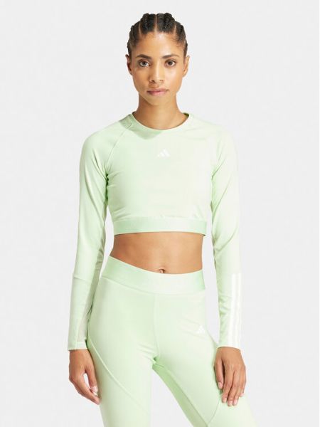 Slim fit póló Adidas zöld